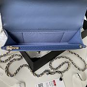 Chanel Flap Bag Top Handle Blue Lambskin 17x9.5x4cm - 4