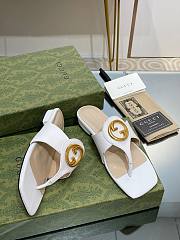 Gucci White Blondie Leather Sandal - 2