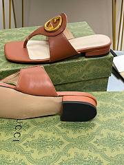 Gucci Brown Blondie Leather Sandal - 5