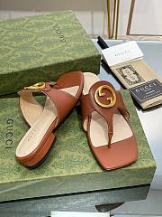 Gucci Brown Blondie Leather Sandal - 3