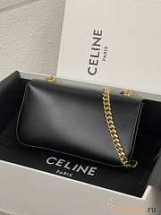 Celine Chain Shoulder Bag Cuir Triomphe Black Gold Chain 20.5x10.5x4cm - 4