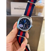 Gucci GG2570 Swiss Blue-Red-Blue Web Nylon Strap Watch 41mm - 3