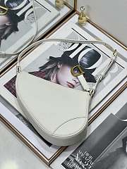 Dior Saddle Shoulder Pouch White Goatskin 20 x 15 x 4 cm - 4