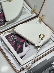 Dior Saddle Shoulder Pouch White Goatskin 20 x 15 x 4 cm - 5