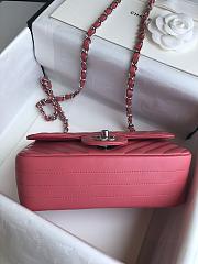 Chanel Flap Bag Chevron Lambskin Pink Silver 20cm - 3