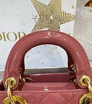 Dior Mini Lady Bag Patent Pink 17cm - 3