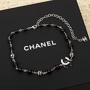 Chanel Black Silver Necklace - 1