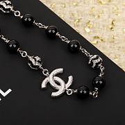 Chanel Black Silver Necklace - 4