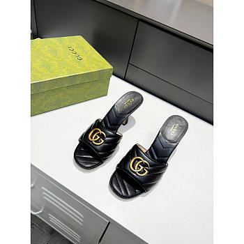 Gucci Women`s Double G Slide Sandal Black 5cm