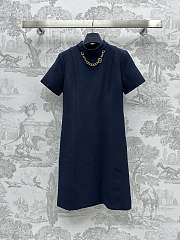 Louis Vuitton LV Chain Fitted Dress Navy Blue - 1