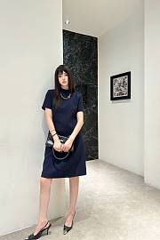 Louis Vuitton LV Chain Fitted Dress Navy Blue - 6