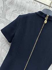 Louis Vuitton LV Chain Fitted Dress Navy Blue - 4