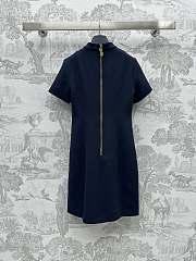 Louis Vuitton LV Chain Fitted Dress Navy Blue - 5