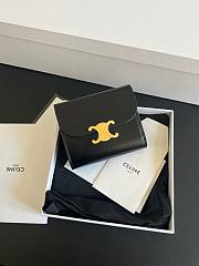 Celine Wallet Triomphe Black 10.5x9cm - 1