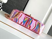 Chanel Mini Flap Bag Satin Sequins Gold Yellow Purple Pink 20x12x6cm - 5