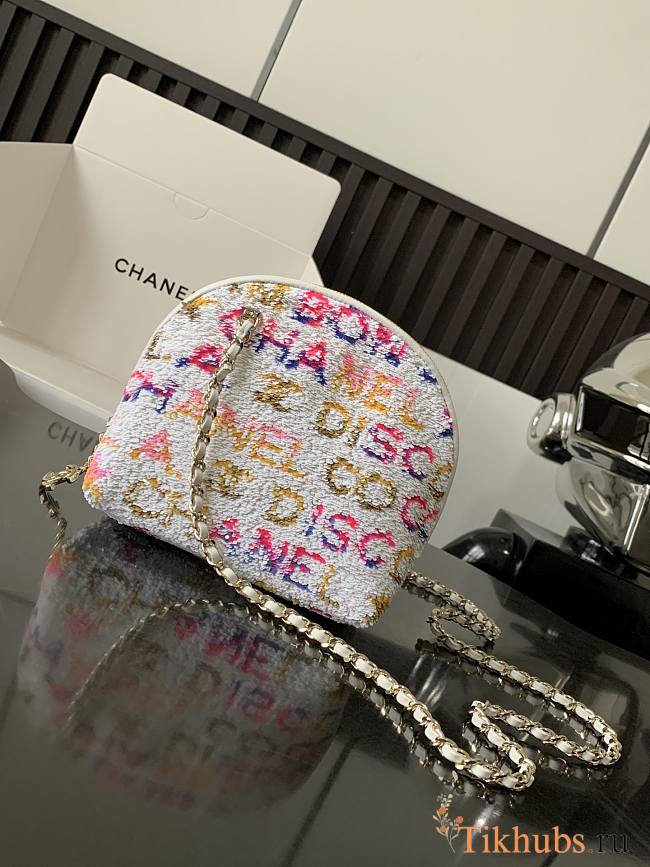 Chanel Sequins White Bag 16x7x16cm - 1