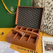 Goyard Brown Leather Watch Box for 8 Watches 26.5x20x7.5cm - 6