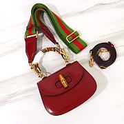 Gucci Mini Top Handle Bag With Bamboo Red 17x12x7.5cm - 2