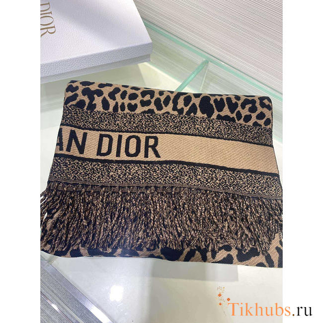 Dior Logo Leoprad Scarf 190x65cm - 1