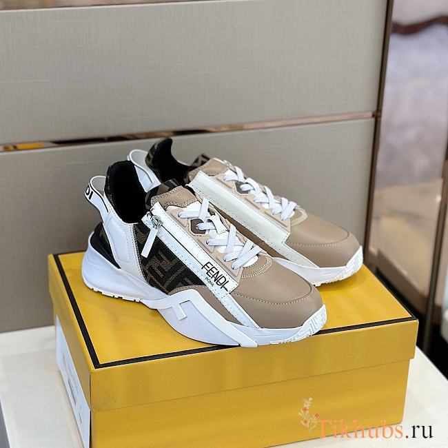 Fendi Flow Panelled Leather Sneakers - 1