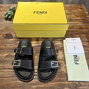 Fendi Feel Black Leather Slides - 1