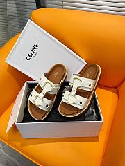 Celine White Leather Sandals - 5