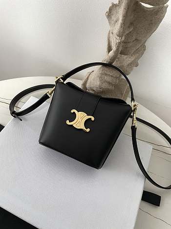 Celine Mini Bucket Triomphe Black 13.5x12.5x5cm