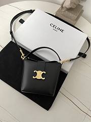 Celine Mini Bucket Triomphe Black 13.5x12.5x5cm - 3