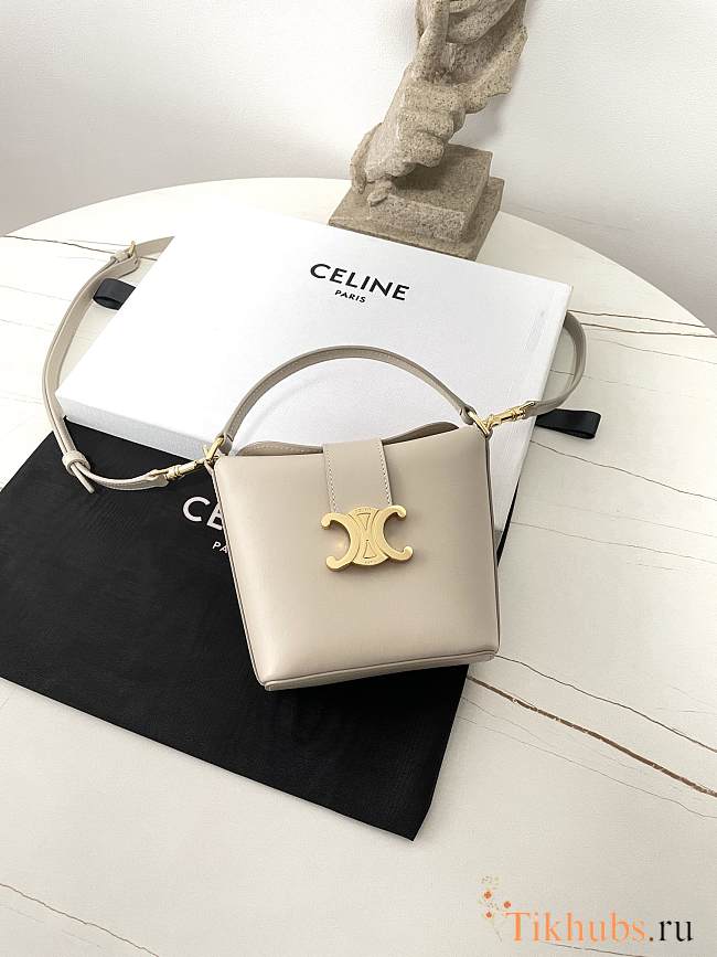 Celine Mini Bucket Triomphe Light Stone 13.5x12.5x5cm - 1