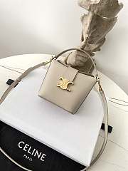 Celine Mini Bucket Triomphe Light Stone 13.5x12.5x5cm - 3