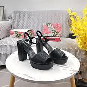 DG Calfskin Platform Sandals Black 8.5cm - 1