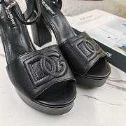 DG Calfskin Platform Sandals Black 8.5cm - 2