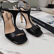 Tom Ford Glossy Stamped Black Leather Sandal 10cm - 4