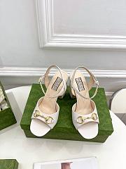 Gucci Women's Horsebit Sandal White 9.5cm - 5