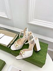 Gucci Women's Horsebit Sandal White 9.5cm - 3