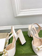 Gucci Women's Horsebit Sandal White 9.5cm - 2