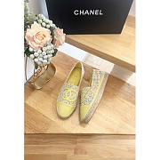 Chanel Espadrilles Glittered Cotton Tweed Lambskin Yellow - 5