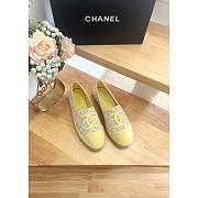 Chanel Espadrilles Glittered Cotton Tweed Lambskin Yellow - 4