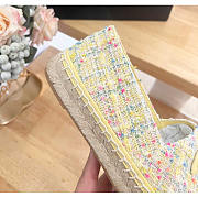 Chanel Espadrilles Glittered Cotton Tweed Lambskin Yellow - 2