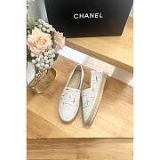 Chanel Espadrilles Glittered Cotton Tweed & Lambskin White - 3