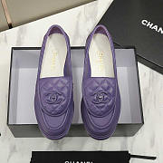 Chanel Lambskin Moccasins Loafers Purple - 3