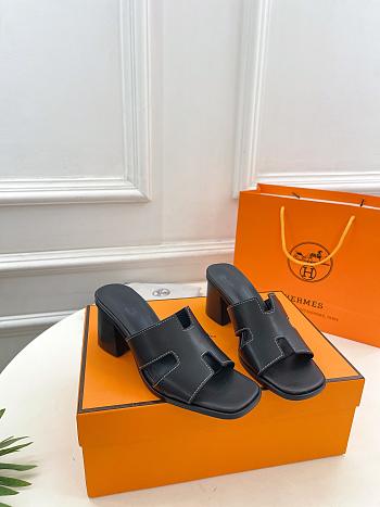 Hermes Helia Sandal Black Heel 6cm