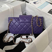 Chanel Baguette Bag Lambskin Purple 24x11.5x4.5cm - 5