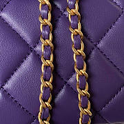 Chanel Baguette Bag Lambskin Purple 24x11.5x4.5cm - 3