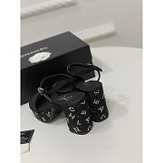 Chanel Sandals Grosgrain & Diamanté Black & Silver 9cm - 4