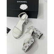 Chanel Sandals Grosgrain & Diamanté White 9cm - 2