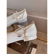 Chanel Mary Jane Leather And Pearl White - 4