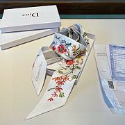 Dior White Scarf 6x100cm - 3