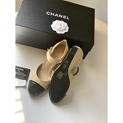 Chanel Lambskin Patent Cap Toe Mary Jane Wedge Pumps Brown Black - 2