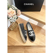 Chanel Espadrilles Glittered Cotton Tweed & Patent Black - 1